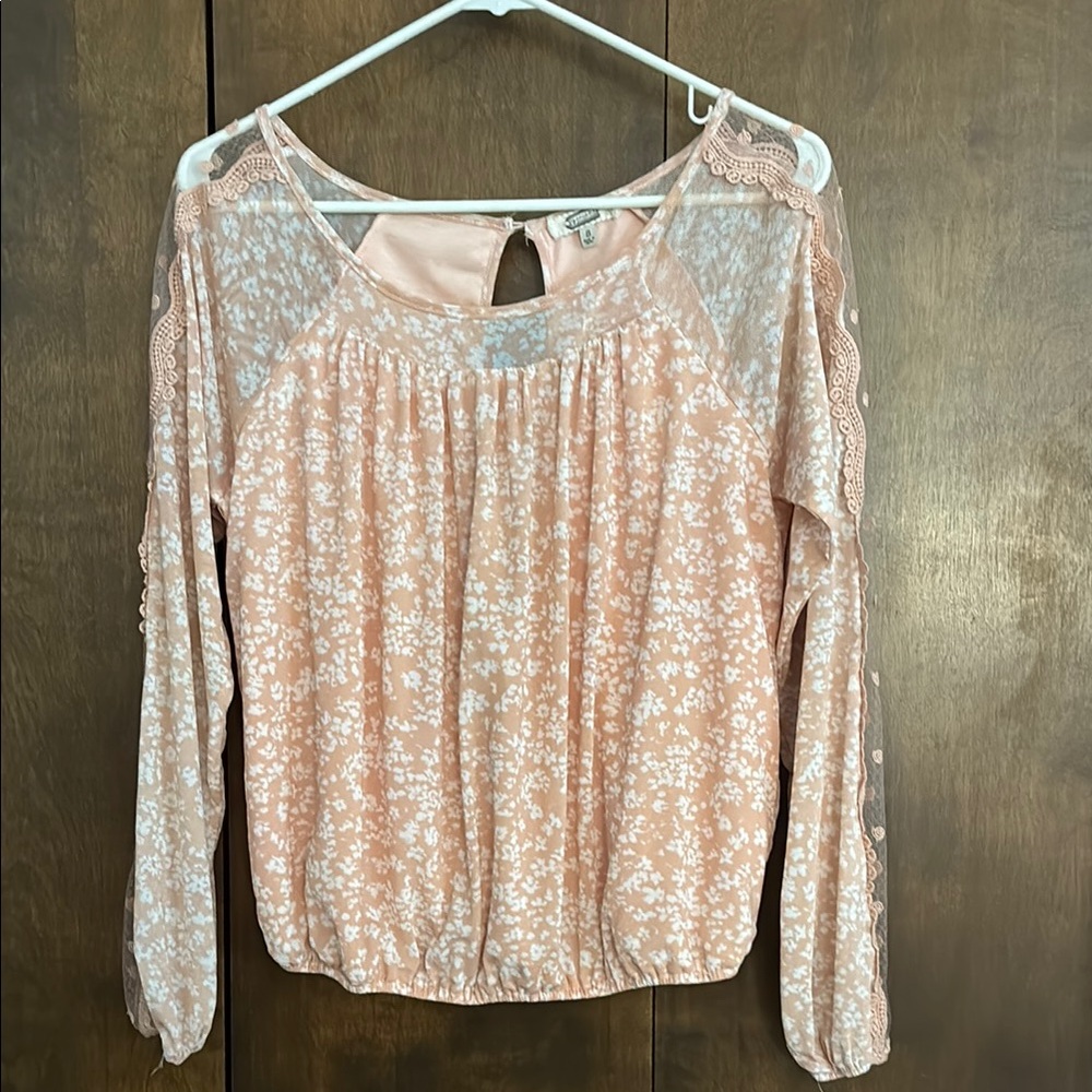 Pink Ruched Cut Out Blouse